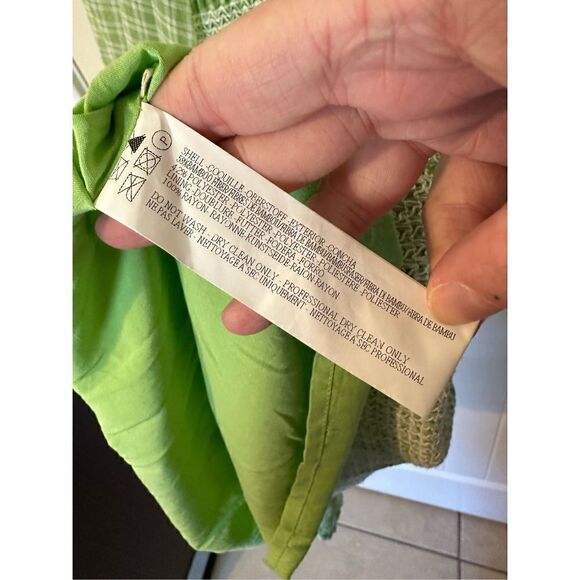 Capulet Revolve Siobhan Green Gingham Smocked Long Sleeve Mini Dress Size XL - Picture 9 of 10